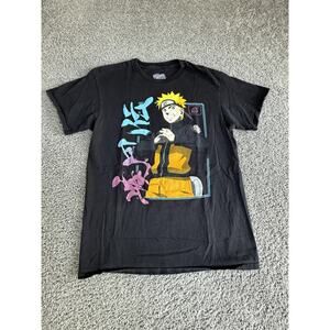 Naruto Shippuden Shirt Mens M Black Naruto Uzumaki 20th Anniversary Graphic Tee